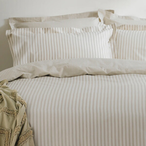 Yard Hebden Melange Beige Stripe Duvet Cover Set